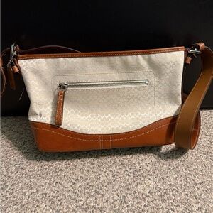 Coach Tan and Cream Crossbody Bag